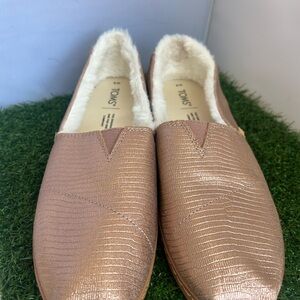 TOMS Alpargata Leather Slip On  Womens rose gold  Flats Casual